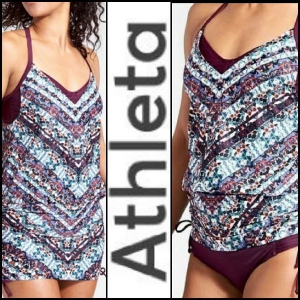NEW! ATHLETA Marrakesh Scrunch Tankini Swim Top 34 B/C.